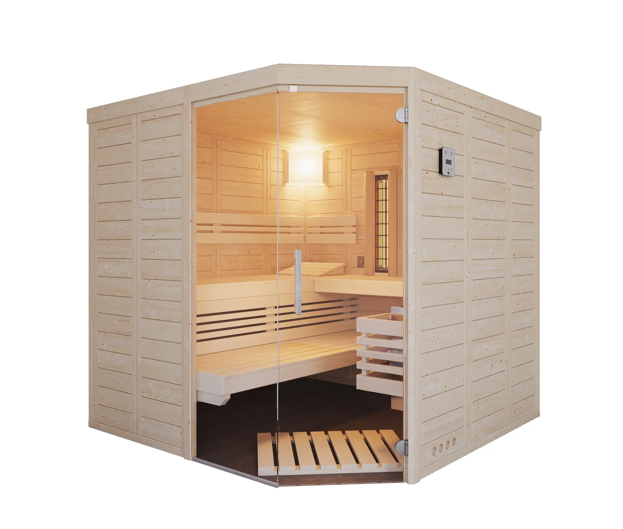 Kompakte Kombikabine mit Eckeinstieg